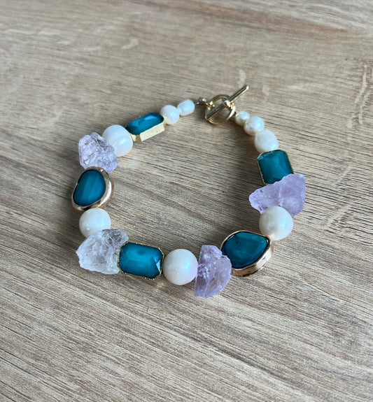 Amethyst & Teal Bracelet